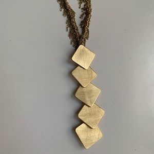 Anthropologie Long Length Gold geometric necklace